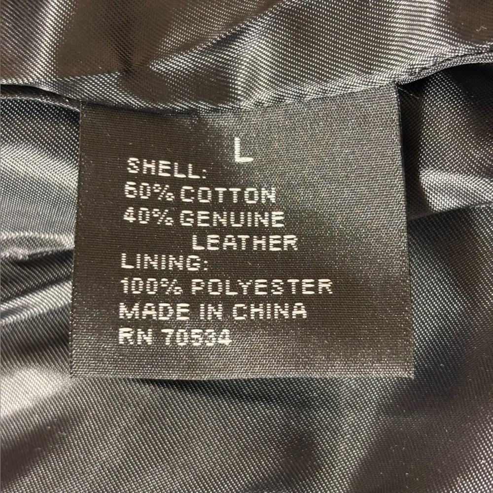 H&D Classic Distressed Leather Denim Moto Jacket Snaps Dressy Casual Biker Large - Picture 10 of 15